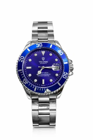 남성용 손목시계 블루 다이버 워치 자동 와인딩 42mm