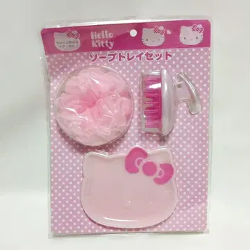 헬로키티 비누 트레이 세트 목욕 세트 산리오 레트로 핑크