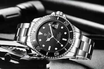 새상품 남성용 손목시계 블랙 다이버즈 쿼츠 워치 42mm