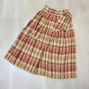 아쿠아 스큐텀 스커트 타탄 체크 플레어 귀여운 주황 롱