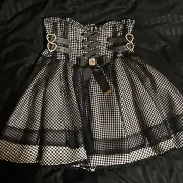 레이스업 코르셋 스타일 치마바지 LIZLISA 체크 리즈리사