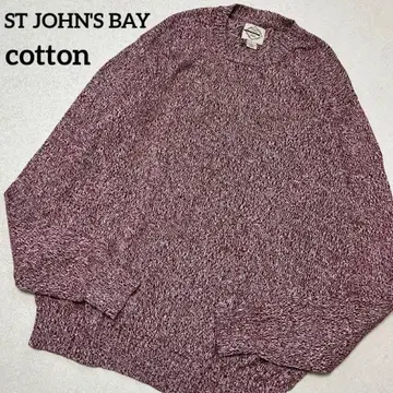 [새상품급] ST JOHN'S BAY 크루넥 멜라지 코튼 니트 스웨터