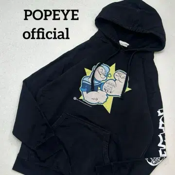 [인기] 뽀빠이 캐릭터 애니메이션 암 로고 후드티 블랙 공식 후드티