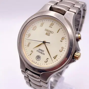 새상품급 작동불가 SEIKO AGS 스피릿 남성용 손목시계 데이트 티타늄