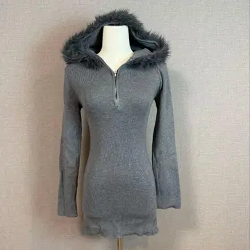 그레일 후드 후드티 원피스 그레이 M