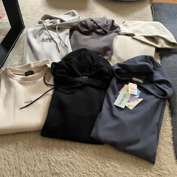 남성용 GU 티셔츠 후드티 반팔 묶음 판매 M L