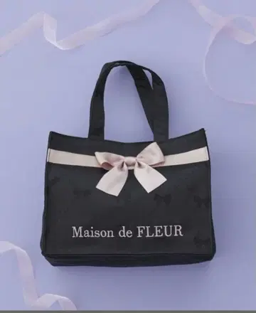 [ Maison de FLEUR ] 리본 자카드 스퀘어 토트백
