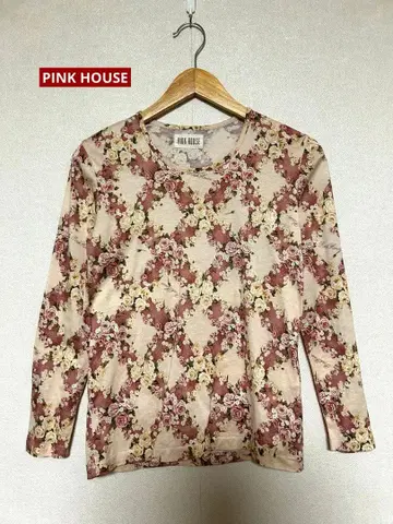 PINK HOUSE 핑크하우스 꽃 격자 티셔츠
