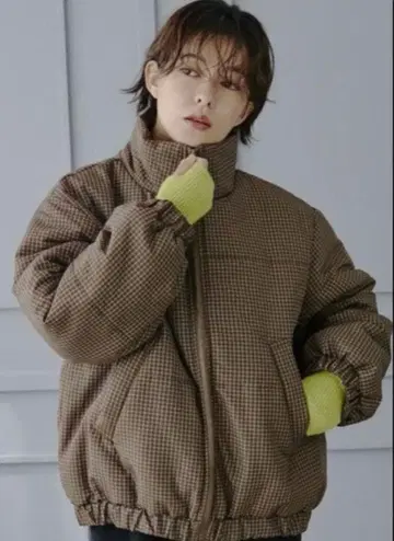 시마무라 x megumi 패딩 자켓 체크
