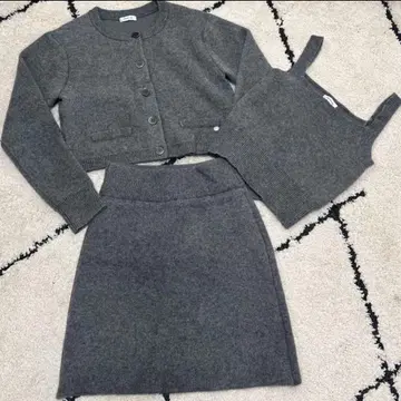 FRAY I.D 라쿤 니트 셋업 그레이 FWNO244169