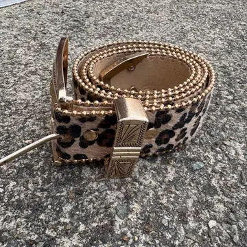 y2k 헤이세이 웨스턴 레오파드 벨트 갸루 그런지 시크 스타일