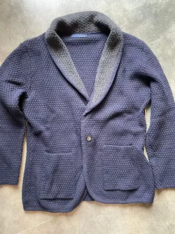 라르디니 네이비 숄카라 가디건 니트 자켓