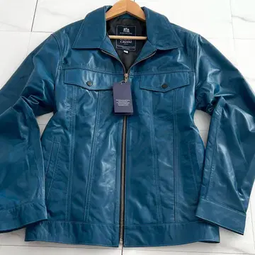 새상품 로베르토 카바니 라무 가죽 자켓 라이더스 블루 48 [ L5