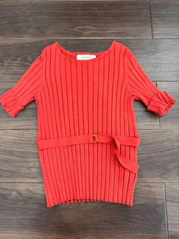 LAGUNAMOON 리브 오렌지 반팔 상의