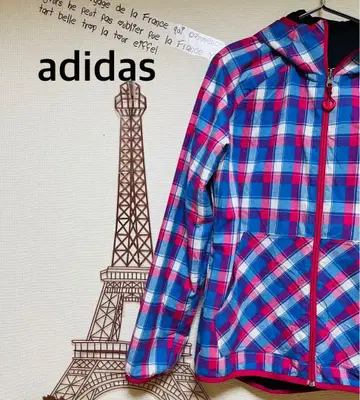 adidas 후드 부착 체크 리버서블 자켓