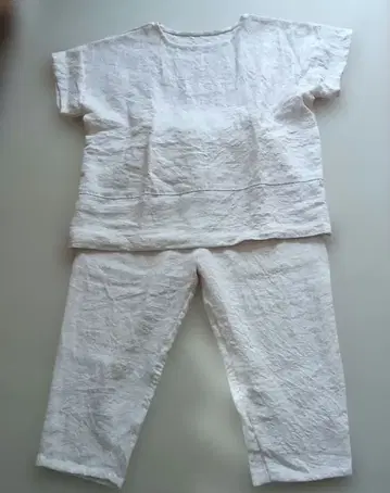 폴란드 빈티지 린넨 화이트 셋업