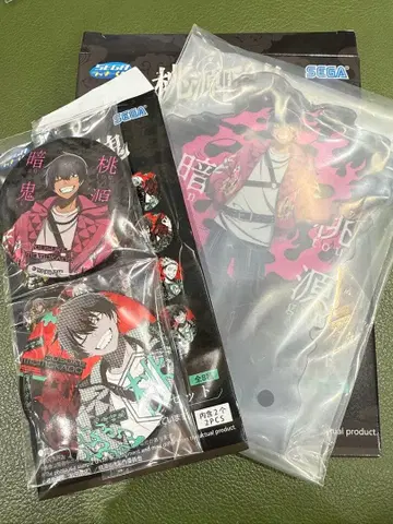 도원암귀 모모츠노 사쿠스케 아크릴 스탠드 캔뱃지 세트 세가 럭키 쿠지