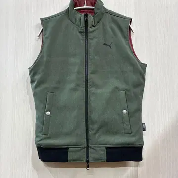 PUMA 푸마 골프 올리브 와인 레드 베스트 리버서블