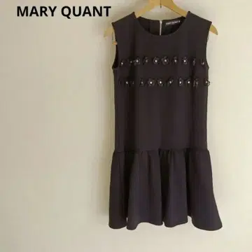 MARY QUANT 슬리브리스 블랙 원피스 데이지 미니 원피스