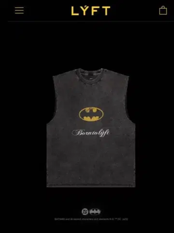 신상 LYFT 배트맨 빈티지 탱크탑 리프트
