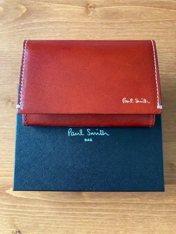 미사용 새상품 Paul Smith 빨간색 가죽 명함지갑