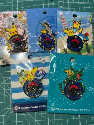 포켓몬 핀 배지 5개 세트 관동 로고 피스