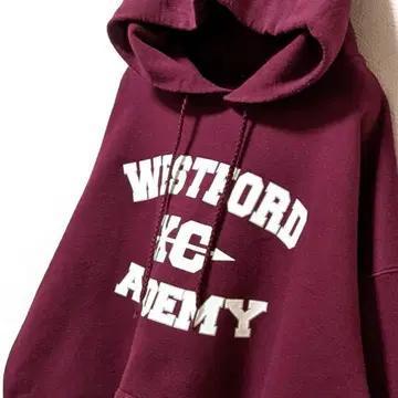 웨스트포드 아카데미 로고 후드 맨투맨 크림슨 컬러 와인 레드 구제 의류