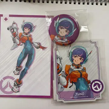 오버워치 주노 캔뱃지 엽서 세트