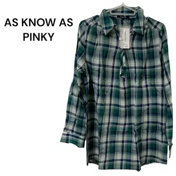 택 포함 미사용 AS KNOW AS PINKY 체크 셔츠