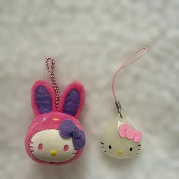 헬로키티 토끼 귀 달린 키링, 스트랩 세트