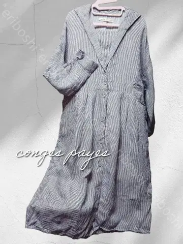conges payes 콩제 페이에 세일러 카라 2way 원피스 겉옷