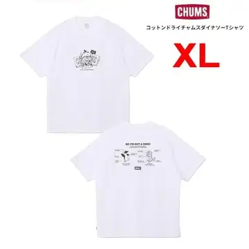 참스 코튼 드라이 참스 다이너소어 T셔츠 화이트 XL 남성용