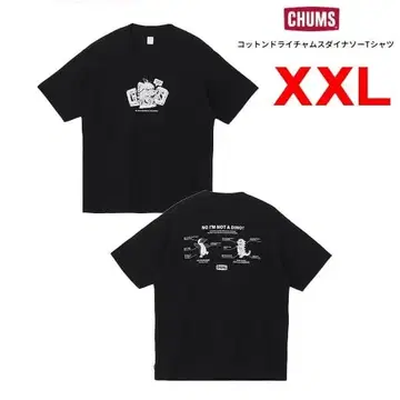 참스 코튼 드라이 참스 다이너소어 T셔츠 블랙 XXL 남성용