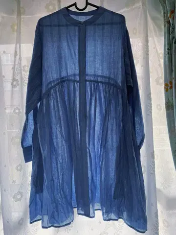 스트라이프 린넨 긴팔 튜닉 원피스 사이즈 F 새상품