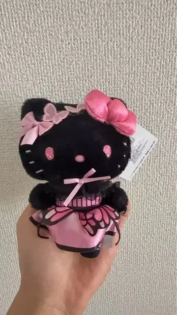 버터플라이 키티 마스코트 마스코트 홀더 봉제 인형 블랙