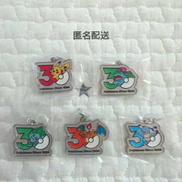 포켓몬 30주년 메탈 참 마스코트 5종 세트 메지루시 액세서리