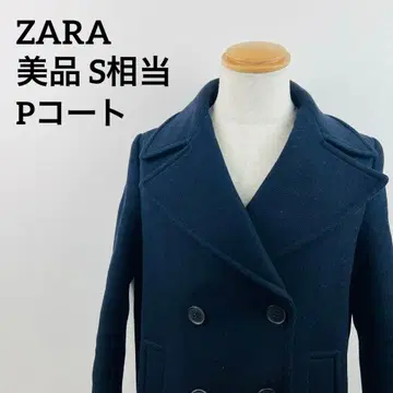 ZARA 자라 네이비 울 피 코트 더블 브레스트