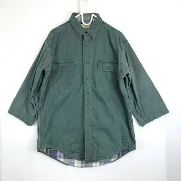 90s USA제 엘엘빈 안감 부착 버튼 셔츠 플란넬 셔츠 자켓