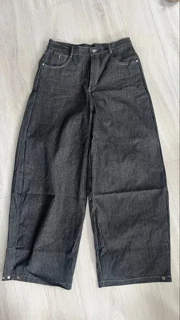 nugu 스트라이프 와이드 데님