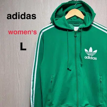 아디다스 오리지널스 지퍼 후드티 여성용 L 그린