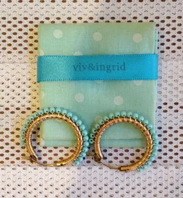 viv&ingrid 비브&잉그리드 터콰이즈 후프 귀걸이