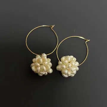 펄 후프 귀걸이