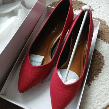 PECHINCHAR 스콧 클럽 레드 스웨이드 느낌 펌프스 37