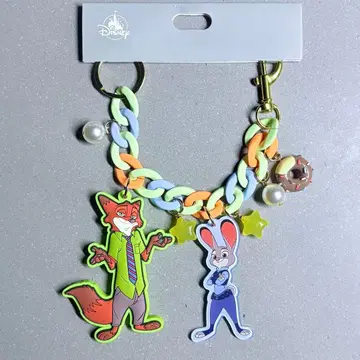 디즈니 주토피아 닉 주디 키링 체인
