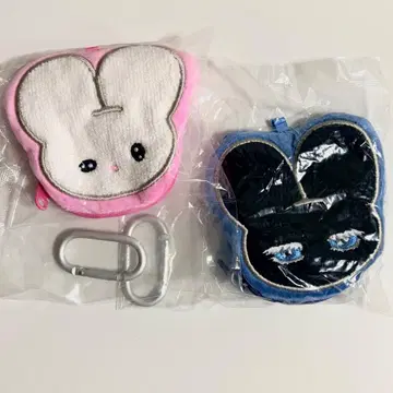 [ 토끼 2세트 ] 귀가 긴 토끼 페이스 파우치