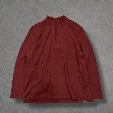 에디바우어 하프 지퍼 탑 버건디 XL