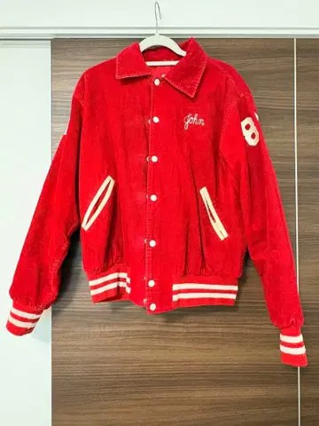 MAPLE 바시티 자켓 레드 M