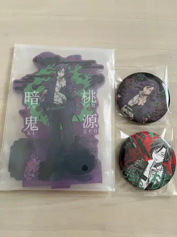 도원암귀 SEGA 럭키 쿠지 도화월영 아크릴 스탠드 캔뱃지 세트