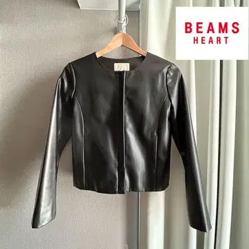 BEAMS HEART 블랙 가죽 자켓