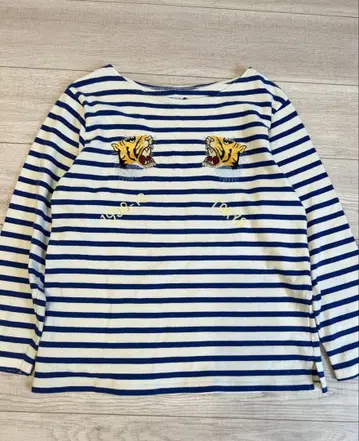 테일러 토요 x BEAMS BOY 별주 호랑이 자수 보더 바스크 셔츠